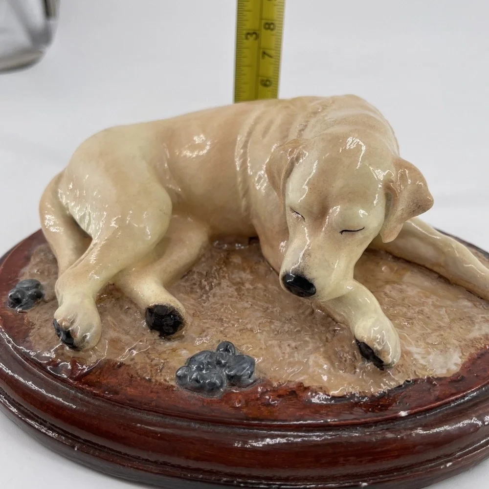 Limited Edition Sleeping Labrador Figure Hand Painted Dog Sculpture #74/1000